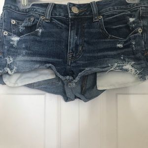 American eagle medium wash jean shorts